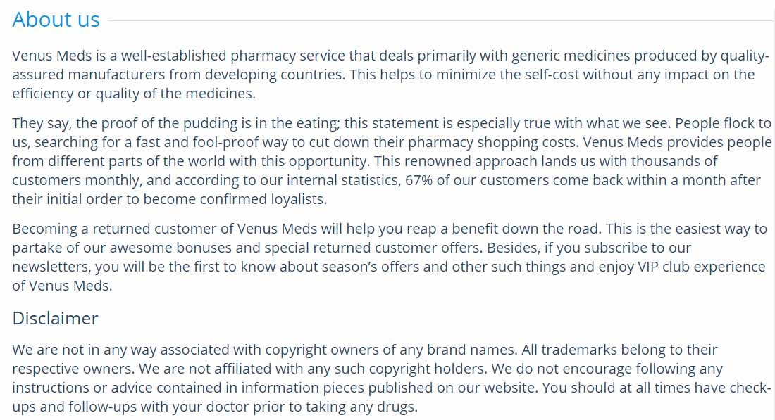 About us section fake claims