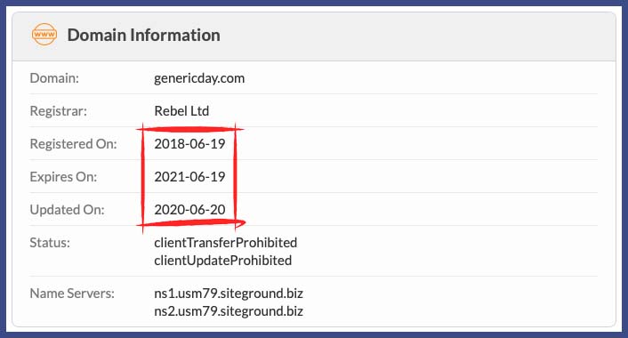 Whois check registered in 2018