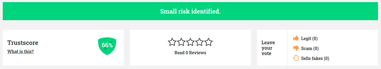 Scamadviser rating a small risk