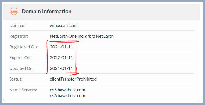 Whois details registered in 2021