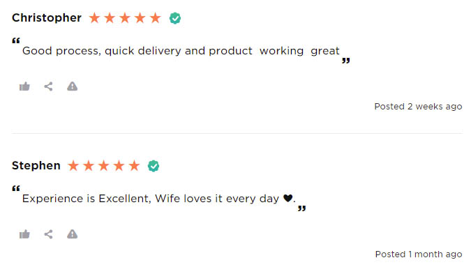 Customer reviews positive