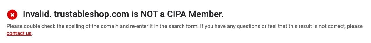 CIPA status invalid
