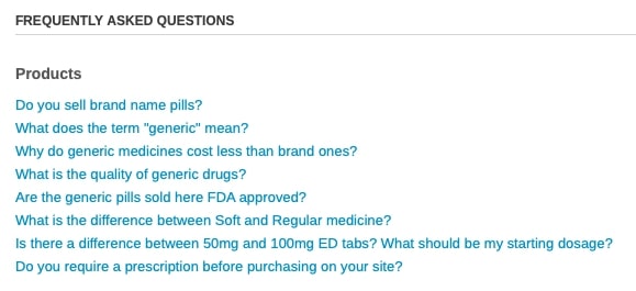 FAQ section popular questions