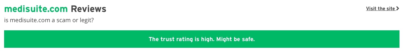 Scamadviser rating the highest