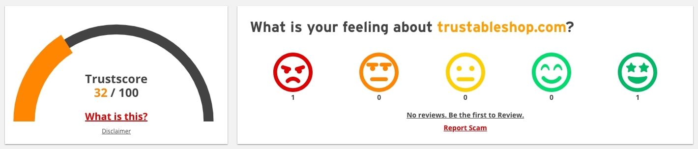 Scamadviser rating low trust