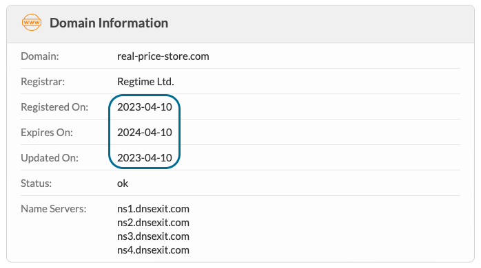 Whois info registered in 2023
