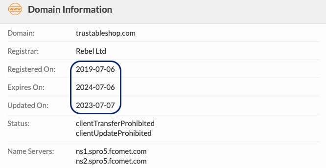 Whois info in business since 2019