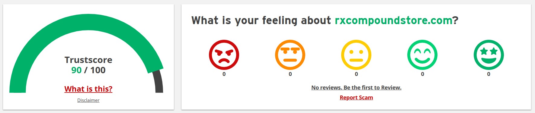 Scamadviser rating 90 out of 100