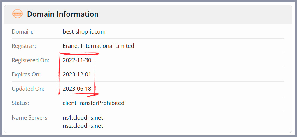 Whois check registered in 2022