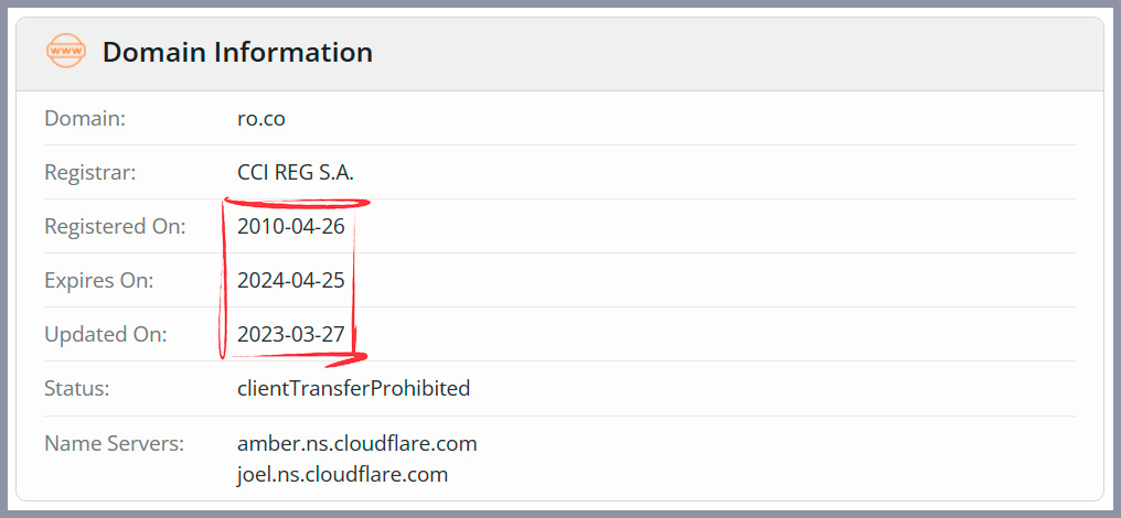 Whois details in business since 2010