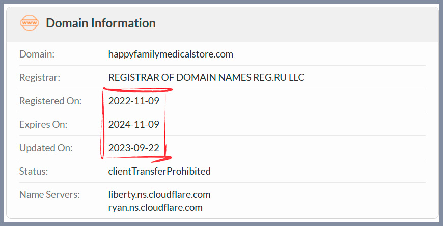 Whois details in business since 2022
