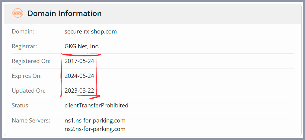 Whois details registered in 2017