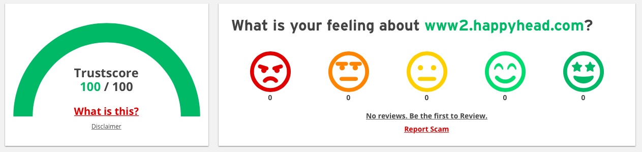 Scamadviser rating high trust score
