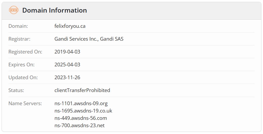 Whois check registered in 2019