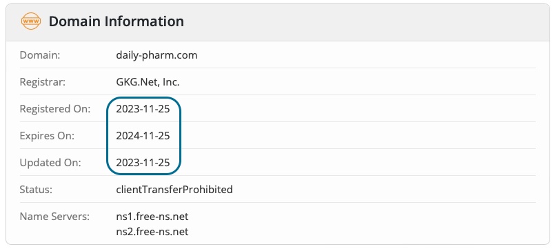 Whois info in business since 2023