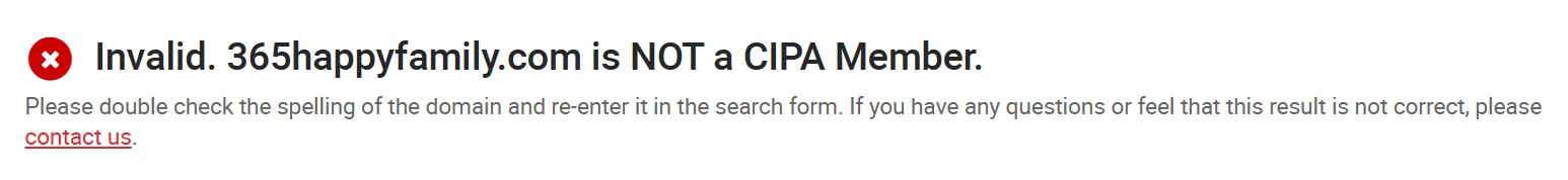 CIPA status invalid