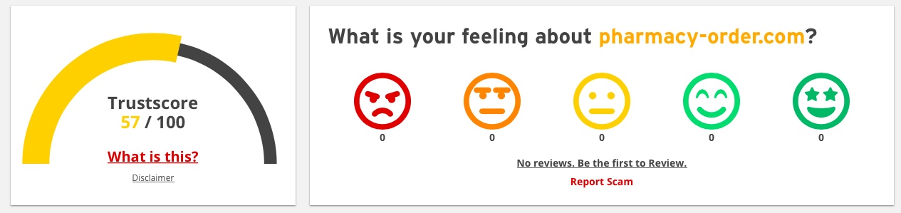 Scamadviser rating average