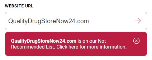 NABP status not recommended