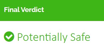Final verdict potentially safe