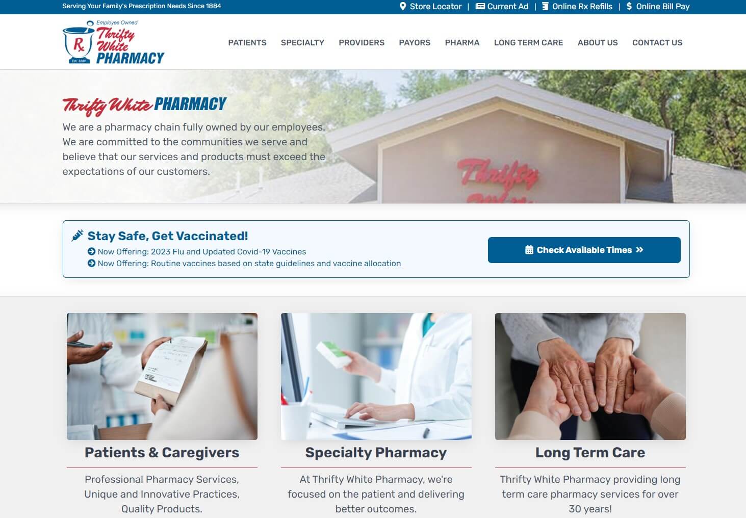 Pharmacy check main page