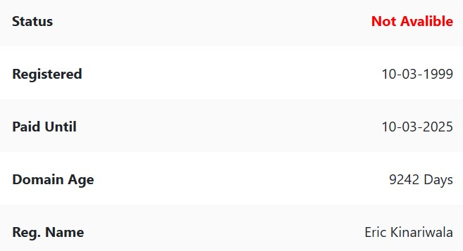 Registration year founded in 1999