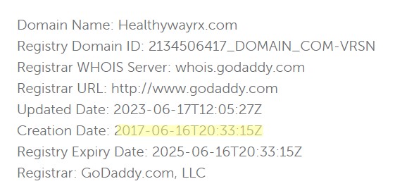 Whois details in business since 2017