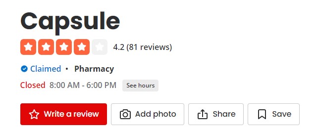 YELP profile gtreat rating