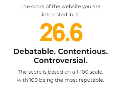 Scam Detector analysis low score