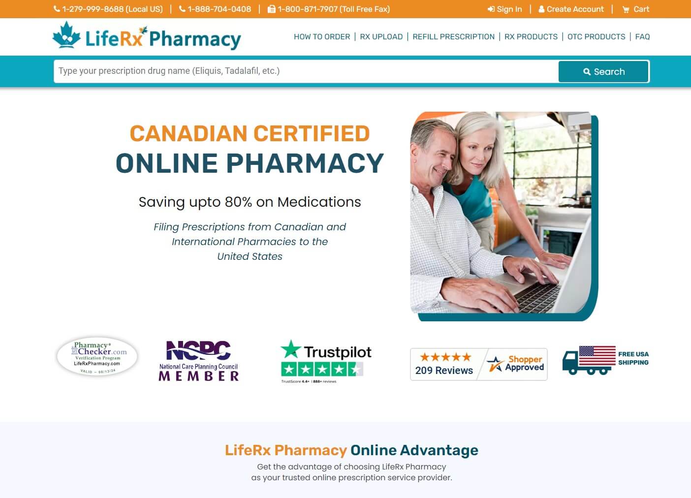 Pharmacy review Life Rx Pharmacy interface