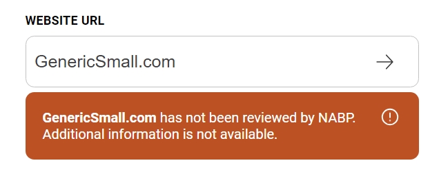 NABP status not reviewed