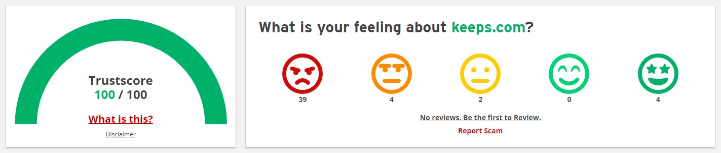 Scamadviser rating high trust score