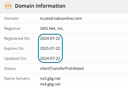 Registry date in business less than a year