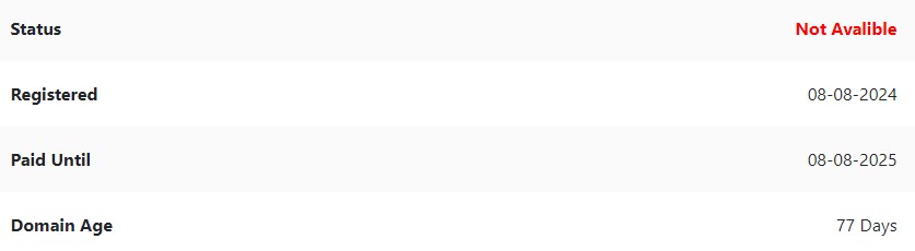 Whois check registered in 2024