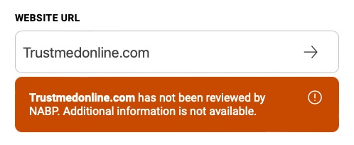 NABP status not reviewed