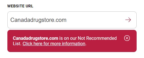 NABP status not recommended