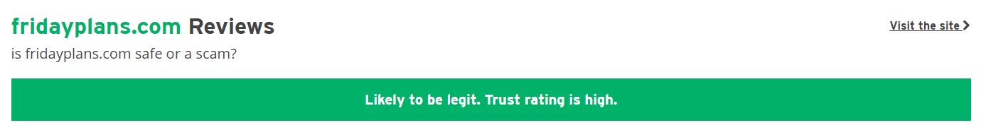 Scamadviser rating the highest