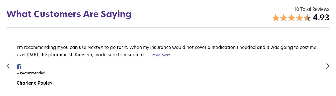 Pharmacy reviews positive comment