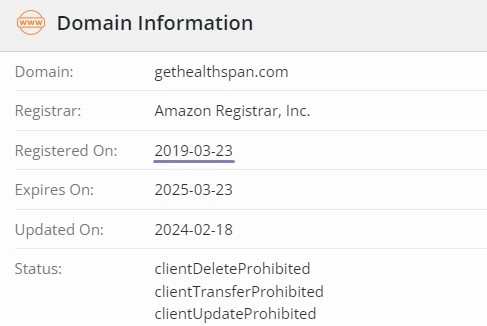 Whois information registered on 23-03-2019