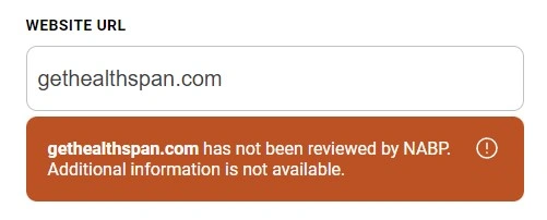 NABP status not reviewed