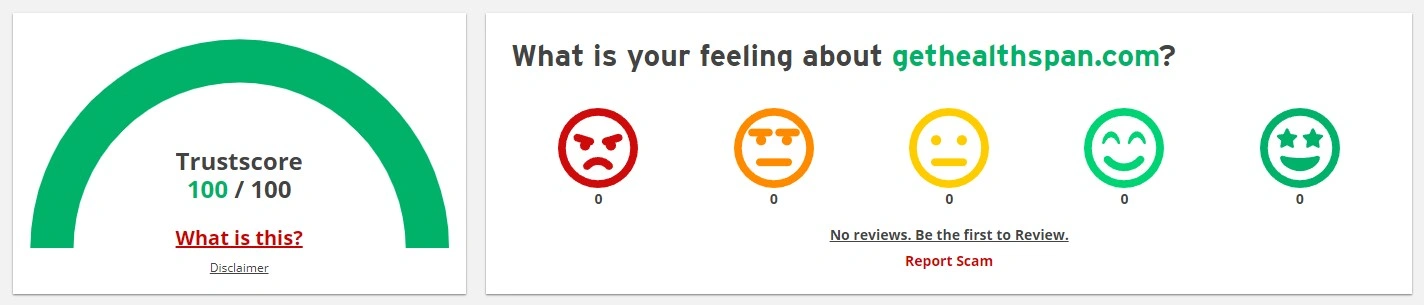 Scamadviser rating 100 out of 100