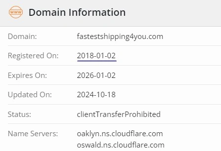 Whois lookup registered in 2018