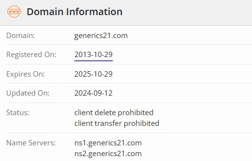 Whois check registered in 2013
