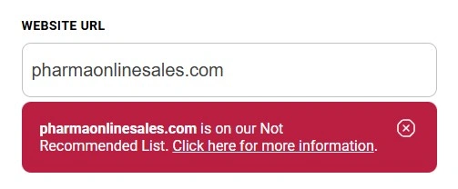 NABP status not recommended