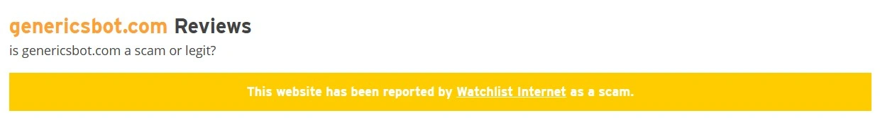 Scamadviser rating some warnings