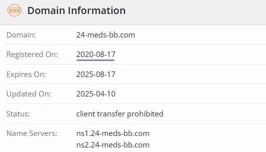 Whois details in business since 2020