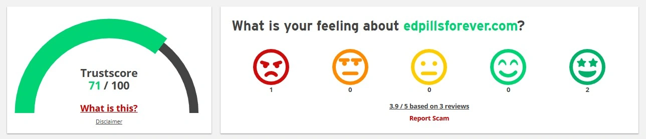 Scamadviser rating quite high but not enough